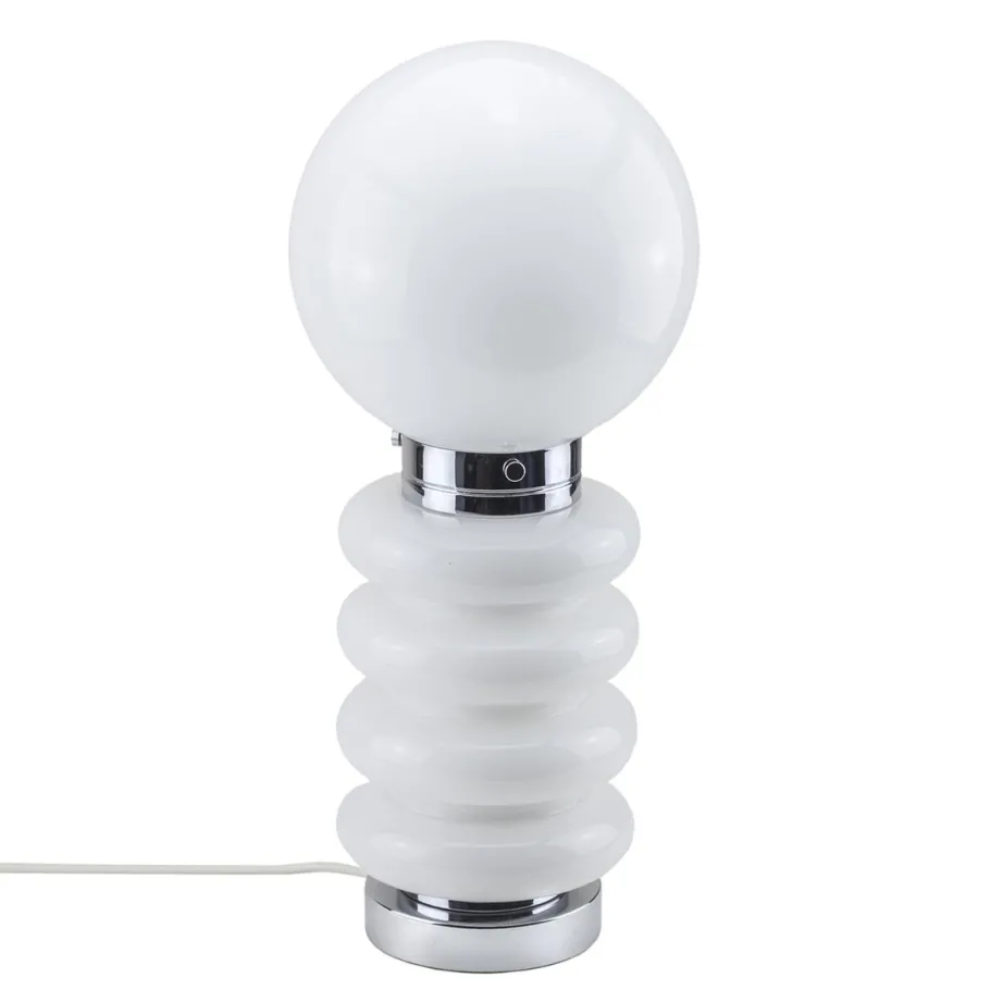 Discount Pamono Mid-Century Frosted Glass and Chrome Table Lamp attributed to Carlo Nason for JBS, 1960s