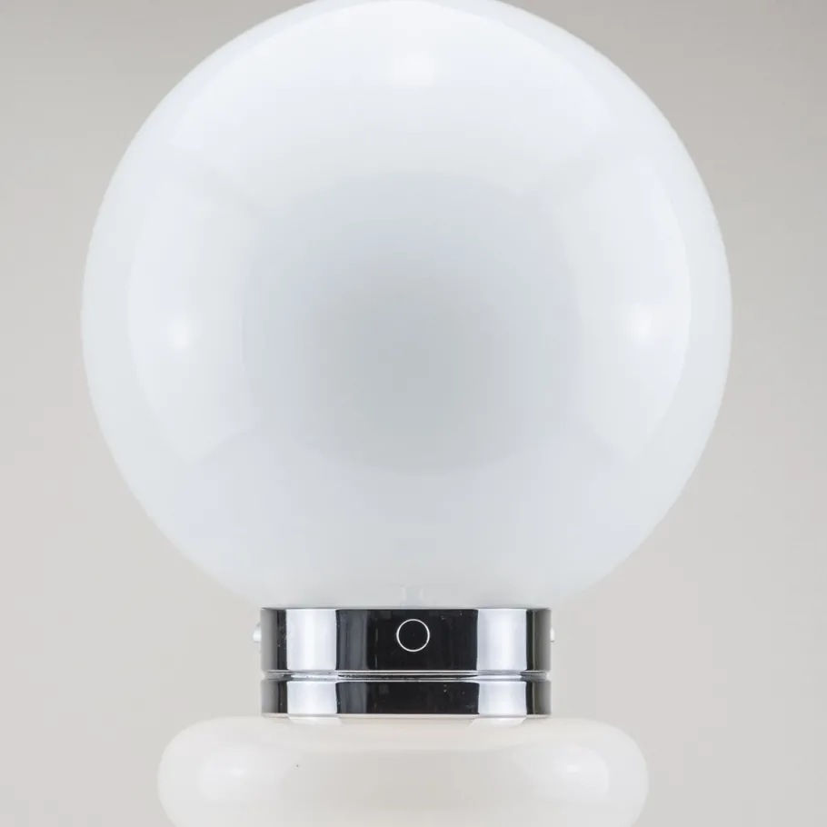 Discount Pamono Mid-Century Frosted Glass and Chrome Table Lamp attributed to Carlo Nason for JBS, 1960s