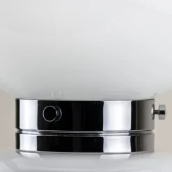 Discount Pamono Mid-Century Frosted Glass and Chrome Table Lamp attributed to Carlo Nason for JBS, 1960s