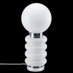 Discount Pamono Mid-Century Frosted Glass and Chrome Table Lamp attributed to Carlo Nason for JBS, 1960s