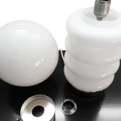 Discount Pamono Mid-Century Frosted Glass and Chrome Table Lamp attributed to Carlo Nason for JBS, 1960s