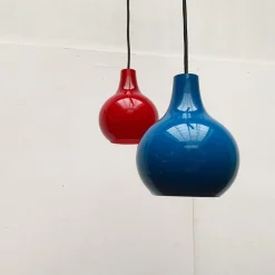 Sale Pamono Mid-Century German Ah Glass Pendant Lamp from Peill & Putzler, Set of 2