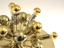 New Pamono Mid-Century German Atomic Ceiling Lamp in Brass by Friedrich Becker for Cosack, 1970s