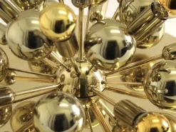 New Pamono Mid-Century German Atomic Ceiling Lamp in Brass by Friedrich Becker for Cosack, 1970s