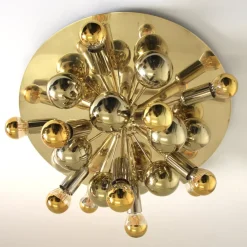 New Pamono Mid-Century German Atomic Ceiling Lamp in Brass by Friedrich Becker for Cosack, 1970s