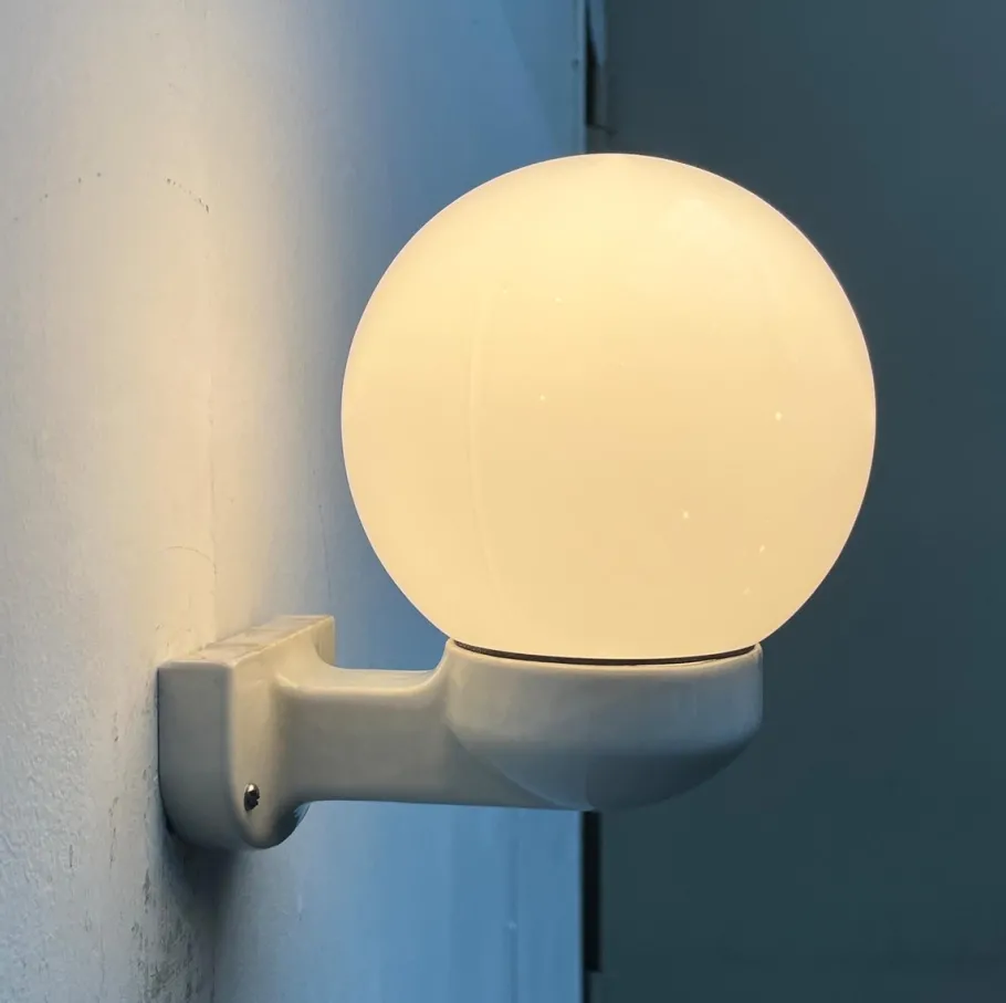 Clearance Pamono Mid-Century German Ceramic and Glass Wall Lamp from Siemens, 1950s