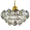 Clearance Pamono Mid-Century German Chandelier with Hexagonal Glass Prisms by Veb Ebersbach, 1960s