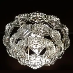 Clearance Pamono Mid-Century German Chandelier with Hexagonal Glass Prisms by Veb Ebersbach, 1960s