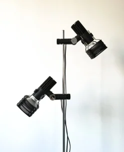 Discount Pamono Mid-Century German Chrome and Black Floor Lamp from Hustadt Leuchten, 1960s