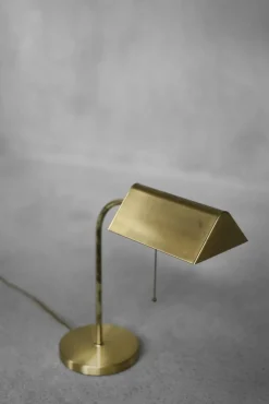 Outlet Pamono Mid-Century German Modern Gold Brass Desk Lamp with Chain from Karstadt AG, 1970s
