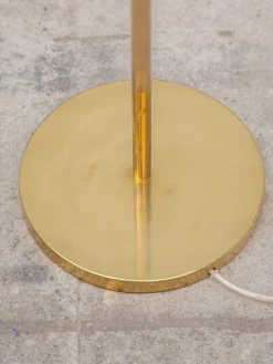 New Pamono Mid-Century German Opaline Globe Floor Lamp in Brass from Kaiser, 1959