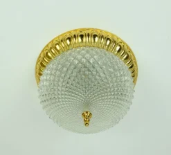 Clearance Pamono Mid-Century Glass & Aluminum Ceiling Lamp from Sölken Leuchten