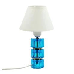 Outlet Pamono Mid-Century Glass and Brass Table Lamp attributed to Carl Fagerlund for Orrefors, Sweden, 1960s