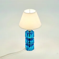 Outlet Pamono Mid-Century Glass and Brass Table Lamp attributed to Carl Fagerlund for Orrefors, Sweden, 1960s