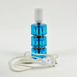 Outlet Pamono Mid-Century Glass and Brass Table Lamp attributed to Carl Fagerlund for Orrefors, Sweden, 1960s