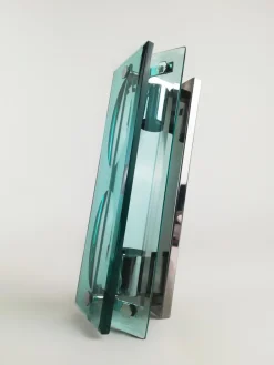 Sale Pamono Mid-Century Glass Sconces in the style of Fontana Arte, Italy, 1960, Set of 2