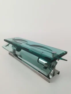 Sale Pamono Mid-Century Glass Sconces in the style of Fontana Arte, Italy, 1960, Set of 2