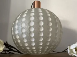 New Pamono Mid-Century Golf Ball-Shaped Glass Pendant Lamp, 1960s