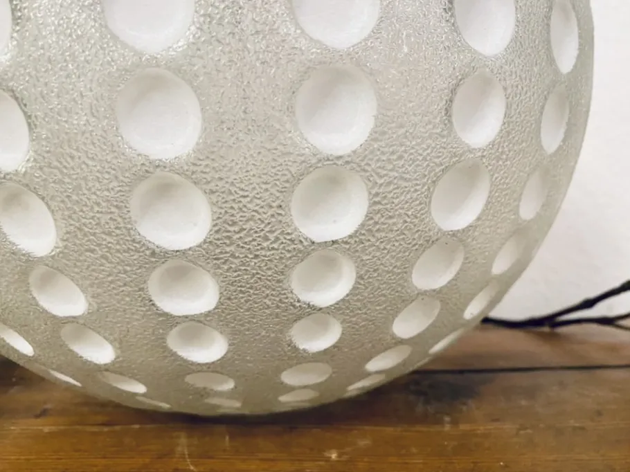 New Pamono Mid-Century Golf Ball-Shaped Glass Pendant Lamp, 1960s