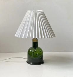 Outlet Pamono Mid-Century Green Glass Meteor Table Lamp by Michael Bang for Holmegaard, 1970s