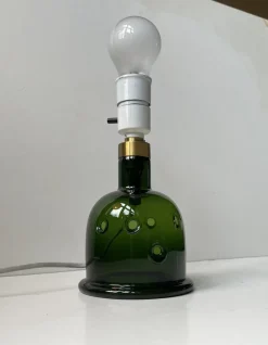 Outlet Pamono Mid-Century Green Glass Meteor Table Lamp by Michael Bang for Holmegaard, 1970s