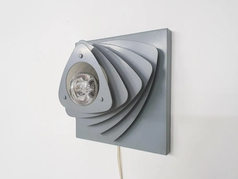 Clearance Pamono Mid-Century Grey Metal Wall Light, the Netherlands, 1960s