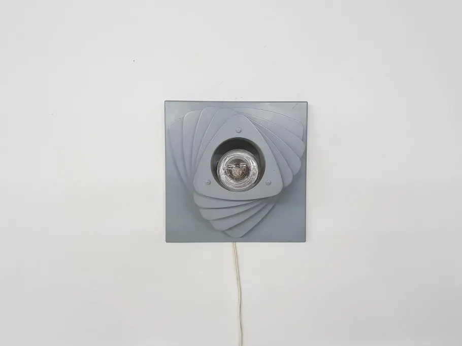 Clearance Pamono Mid-Century Grey Metal Wall Light, the Netherlands, 1960s