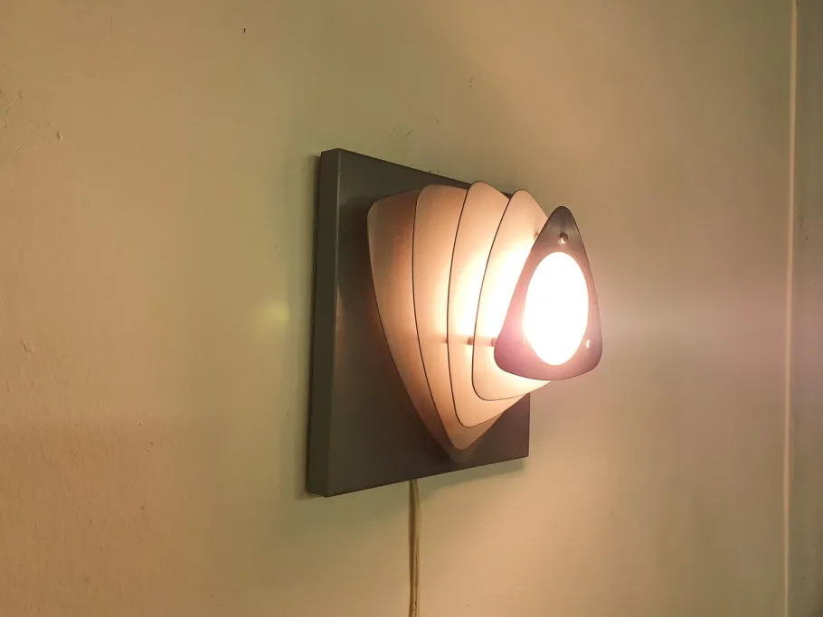 Clearance Pamono Mid-Century Grey Metal Wall Light, the Netherlands, 1960s