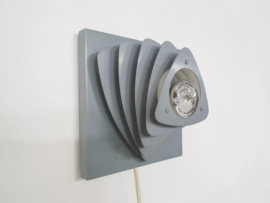 Clearance Pamono Mid-Century Grey Metal Wall Light, the Netherlands, 1960s