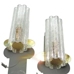Sale Pamono Mid-Century Hand-Blown Glass and Brass Wall Sconces from Doria Leuchten, Germany, 1970s, Set of 2