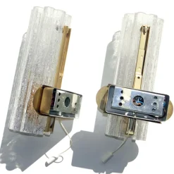 Sale Pamono Mid-Century Hand-Blown Glass and Brass Wall Sconces from Doria Leuchten, Germany, 1970s, Set of 2