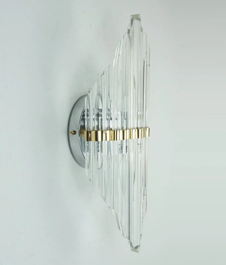 Best Pamono Mid-Century Hollywood Regency Style Metal Wall Sconce with Glass Rods