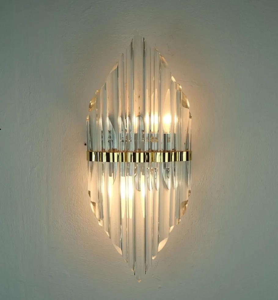 Best Pamono Mid-Century Hollywood Regency Style Metal Wall Sconce with Glass Rods