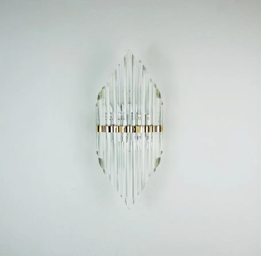 Best Pamono Mid-Century Hollywood Regency Style Metal Wall Sconce with Glass Rods