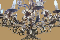 Best Pamono Mid-Century Hollywood Regency Gilt Floral Lily 12-Light Chandelier attributed to Hans Kögl, Italy, 1970s
