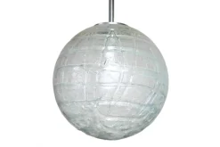 Sale Pamono Mid-Century Ice Glass Globe Pendant Lamp from Doria Leuchten, Germany, 1970s