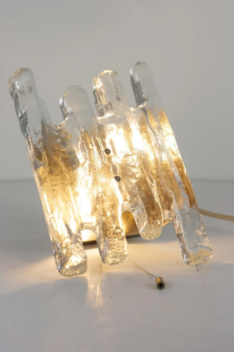 Clearance Pamono Mid-Century Ice Glass Wall Lights by J. T. Kalmar for Kalmar Franken KG, 1960s, Set of 2