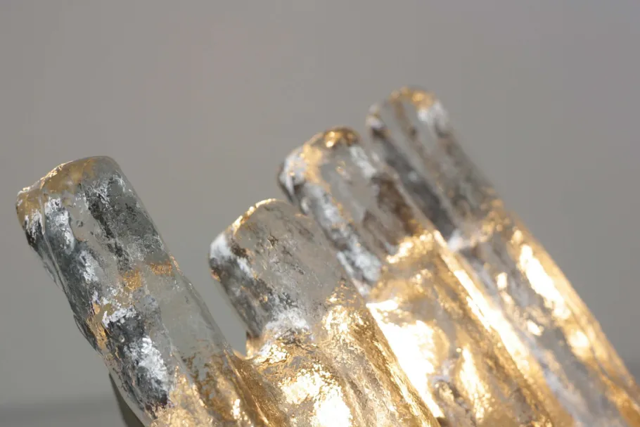 Clearance Pamono Mid-Century Ice Glass Wall Lights by J. T. Kalmar for Kalmar Franken KG, 1960s, Set of 2