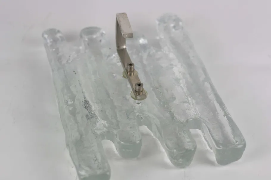 Clearance Pamono Mid-Century Ice Glass Wall Lights by J. T. Kalmar for Kalmar Franken KG, 1960s, Set of 2