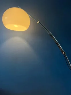 Clearance Pamono Mid-Century Italian Arc Floor Lamp with Acrylic Glass Shade by Goffredo Reggiani