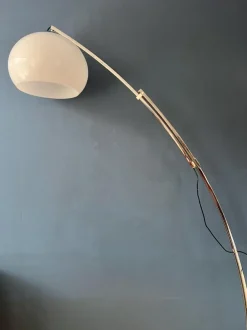 Clearance Pamono Mid-Century Italian Arc Floor Lamp with Acrylic Glass Shade by Goffredo Reggiani