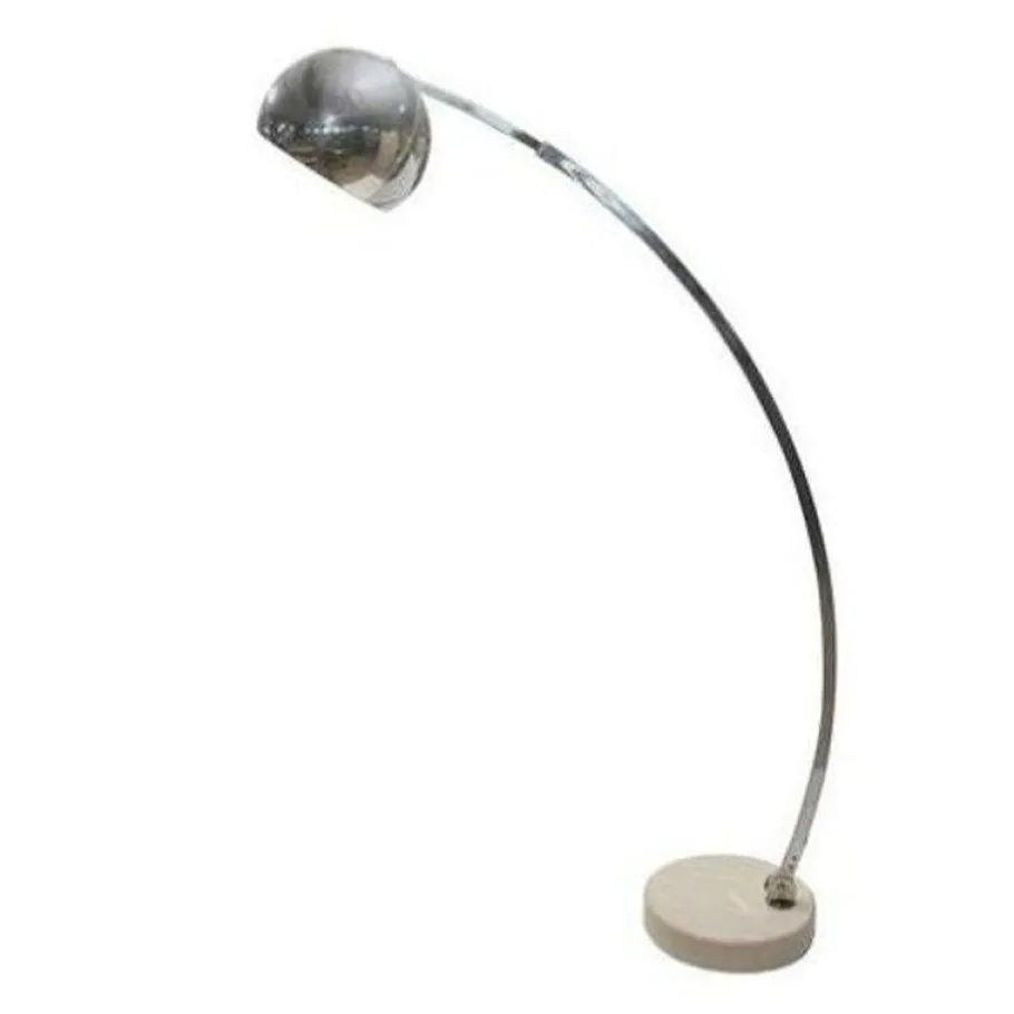 Pamono Midcentury Italian Arco Chrome and Marble Adjustable Eyeball Floor Lamp, 1970s