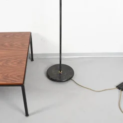 Sale Pamono Mid-Century Italian Black Aluminum Tulip Floor Lamp with Gold Finishes, 1970s