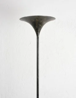 Sale Pamono Mid-Century Italian Black Aluminum Tulip Floor Lamp with Gold Finishes, 1970s
