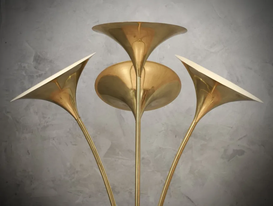 Discount Pamono Mid-Century Italian Brass Floor Lamp, 1970s