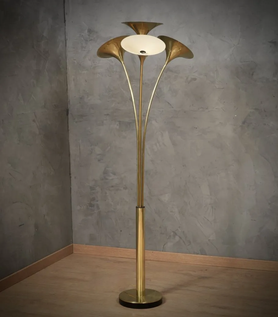 Discount Pamono Mid-Century Italian Brass Floor Lamp, 1970s