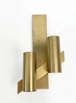 Discount Pamono Mid-Century Italian Brass Wall Sconces from Gaetano Sciolari, 1960s, Set of 2