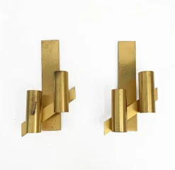 Discount Pamono Mid-Century Italian Brass Wall Sconces from Gaetano Sciolari, 1960s, Set of 2
