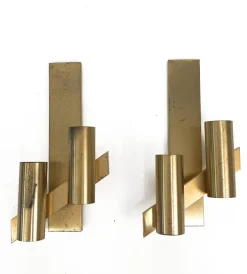 Discount Pamono Mid-Century Italian Brass Wall Sconces from Gaetano Sciolari, 1960s, Set of 2