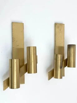 Discount Pamono Mid-Century Italian Brass Wall Sconces from Gaetano Sciolari, 1960s, Set of 2